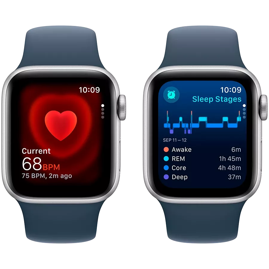 Apple Watch SE GPS Gen.2 (2023), 40мм, Серебристый, Storm Blue Sport Band, S/M — Изображение №5