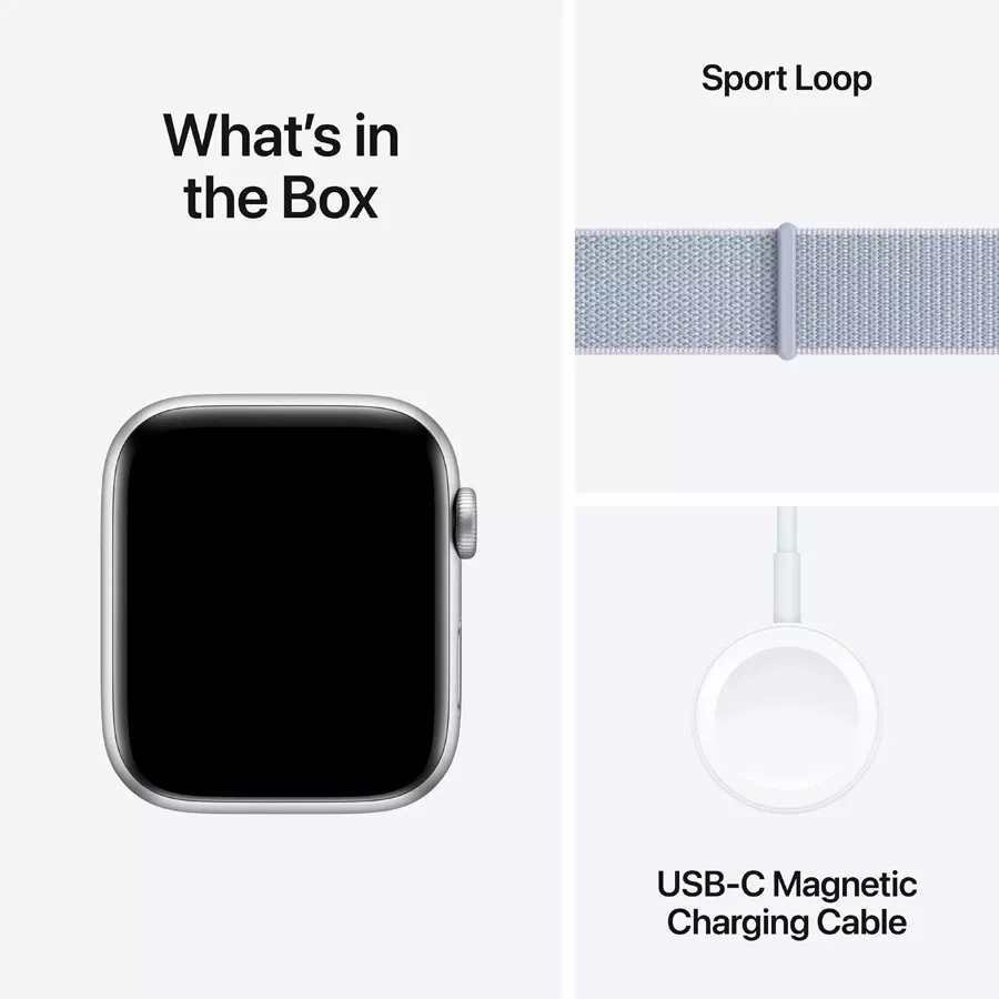 Apple Watch SE GPS Gen.2 (2024)  Blue Cloud Sport Loop, 40mm, Silver — Image №7