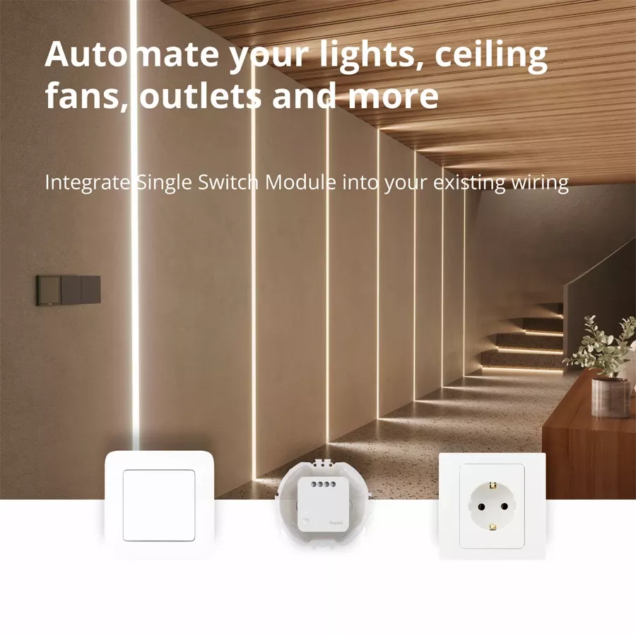 Single Switch Module T1 (With Neutral) AQARA, White — Image №4