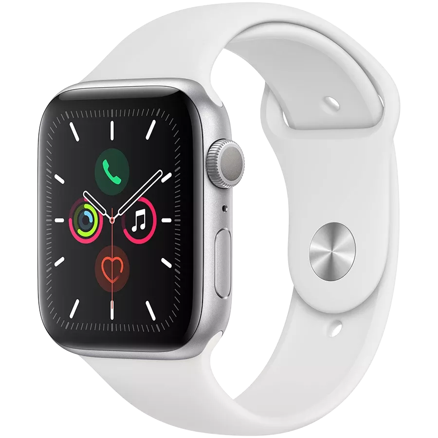Refurbished Apple Watch Series 5 GPS 44mm Silver White Sport Band Grade A buy in Cyprus