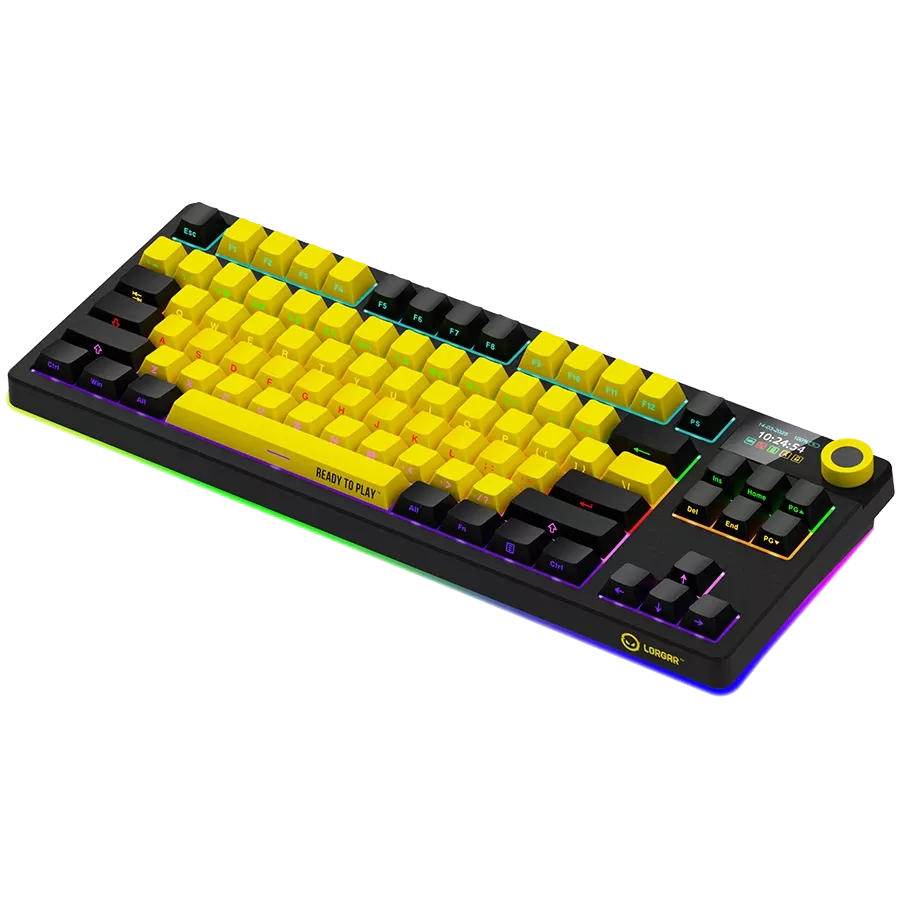 LORGAR KBP70TKLW Gaming Keyboard, Wireless, Yellow, EN — Image №2
