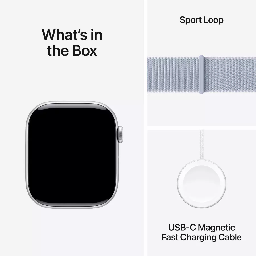 Apple Watch Series 10 GPS, 42mm, Silver, Blue Cloud Sport Loop — Image №10