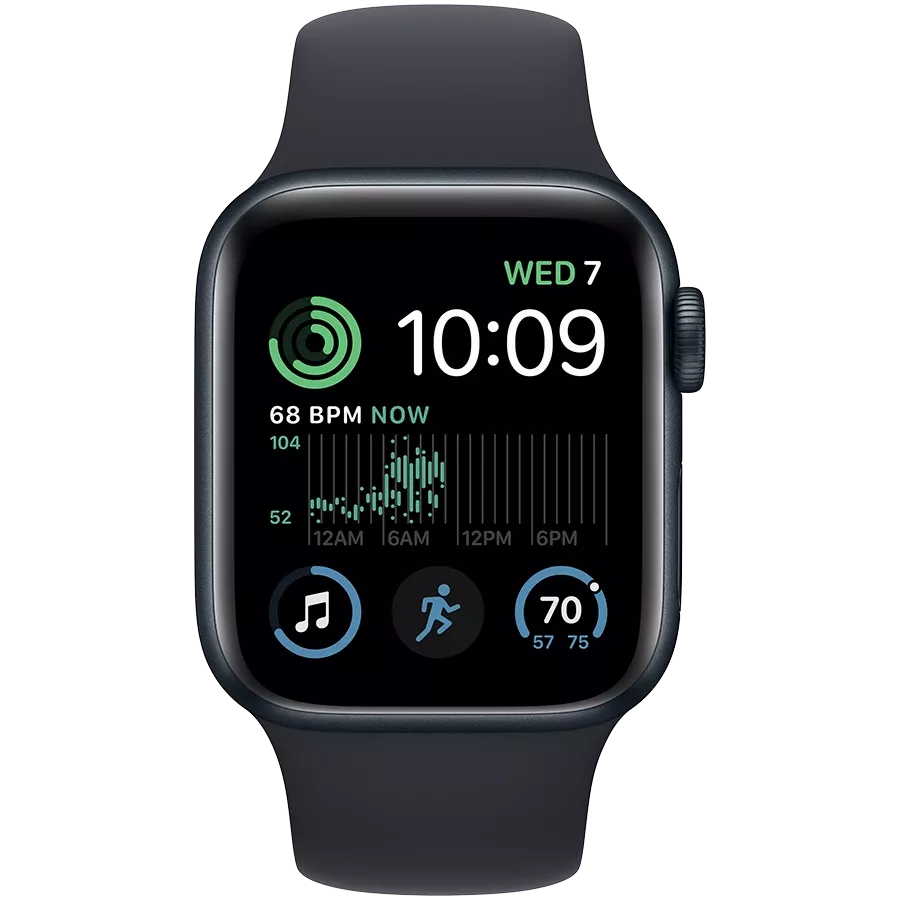 Apple Watch SE GPS Gen.2  Спортивный ремешок цвета «тёмная ночь», 40мм, Тёмная ночь — Изображение №2