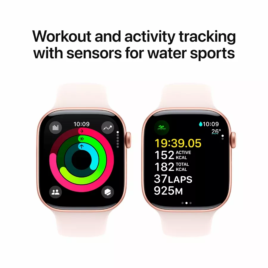 Apple Watch Series 10 GPS  Light Blush Sport Band, M/L, 42mm, Rose Gold — Image №4