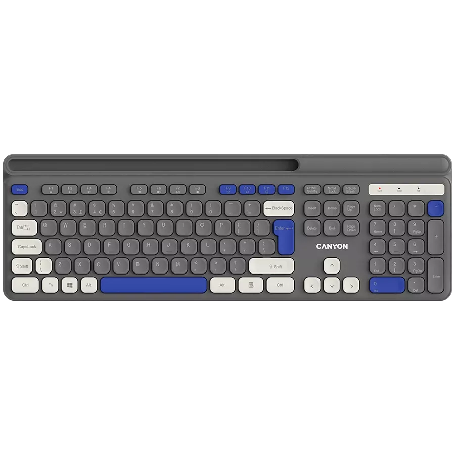 CANYON HKB-W03 Πληκτρολόγιο, Ασύρματο, Γκρι — Εικών №1