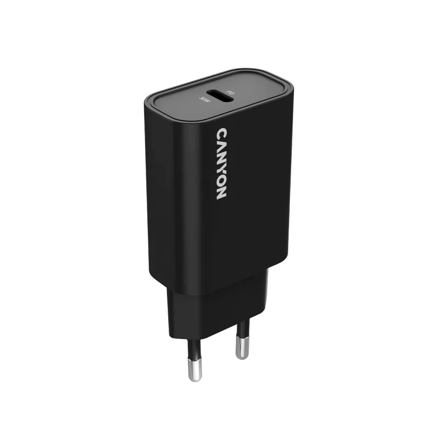 CANYON OnCharge 30CL Power Adapter USB-C, 30 W, Black — Image №1