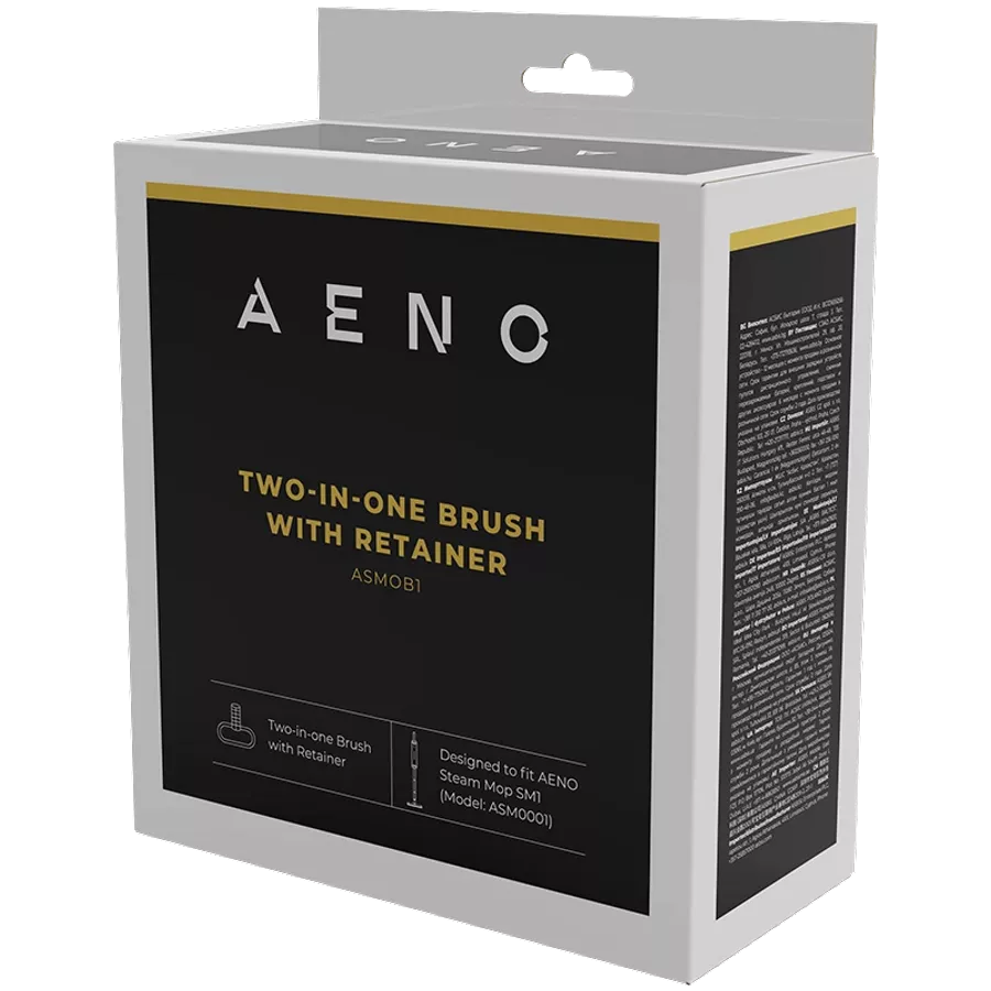 AENO  for SM1|АғылшынTwo-in-one oval brush for steam mop SM1 (Brush with Retainer, Cloth Cover, Foam Pad included)Ағылшын| — image №3