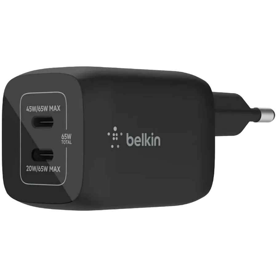 Адаптер питания BELKIN 2*USB-C, 65 Вт — Изображение №1