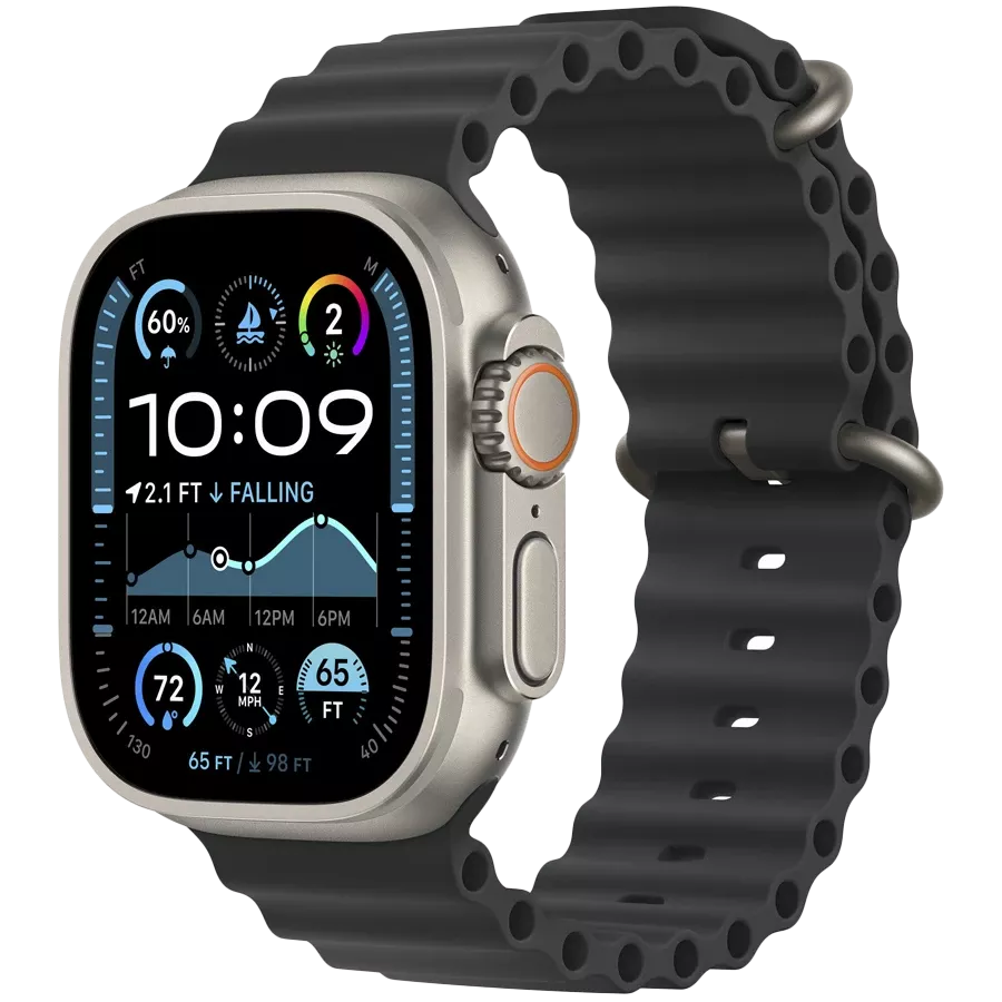 APPLE 49mm Ocean Band - Natural Titanium Finish Band Ocean Band - Natural Titanium Finish Black for Apple Watch 44/45/46/49 mm — Image №2