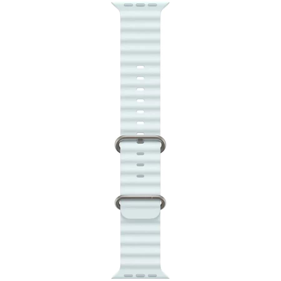 APPLE 49mm Ocean Band - Natural Titanium Finish Ζώνη Ocean Band - Natural Titanium Finish Ice Blue Για Apple Watch 44/45/46/49 mm — Εικών №1