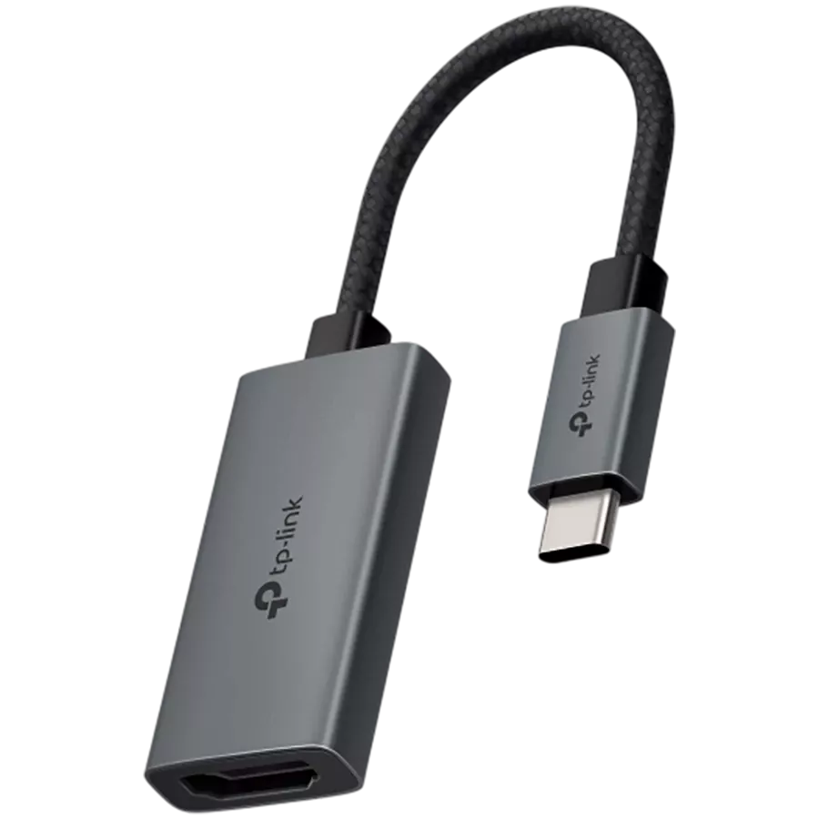TP-LINK USB to HDMI Adapter, 0.1 m, Gray/Black — Image №1 TP-LINK USB to HDMI Adapter, 0.1 m, Gray/Black — Image №1