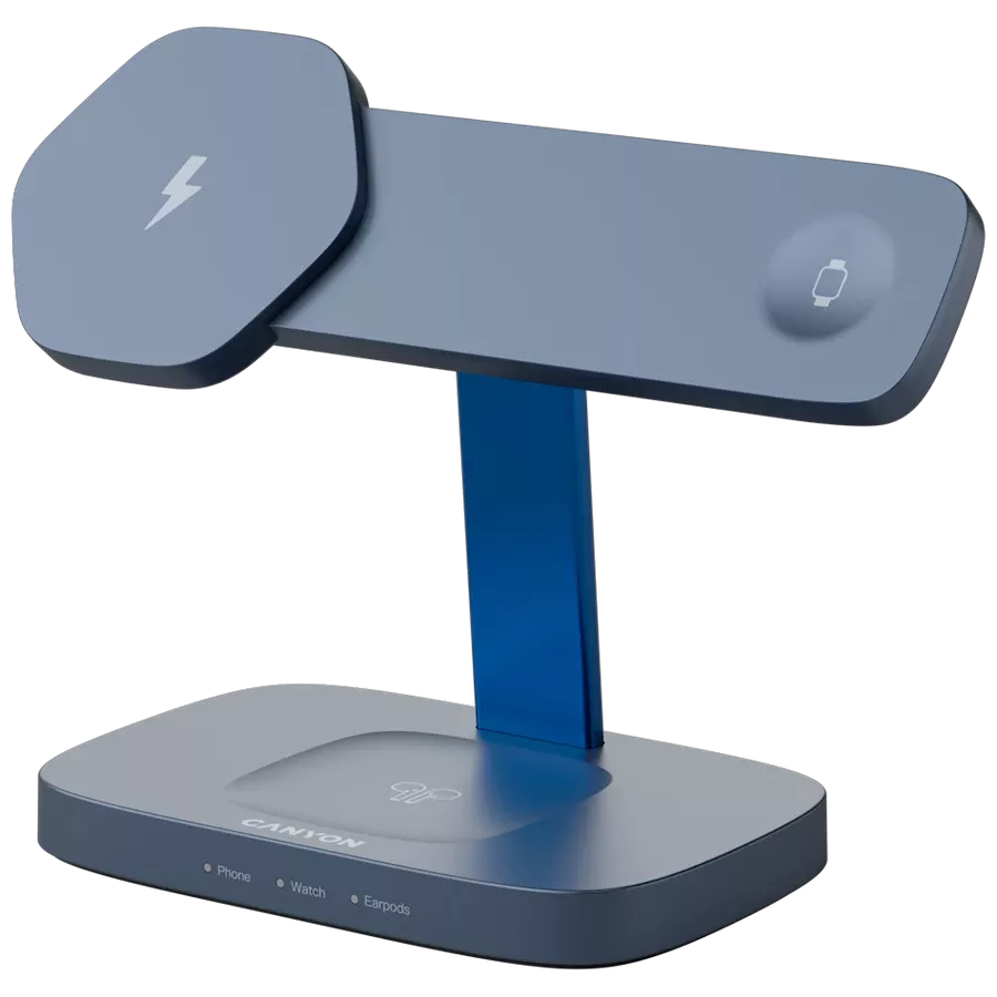 CANYON WCS-310 Ασύρματος φορτιστής, 24 βατ, Dark Grey/Blue — Εικών №2
