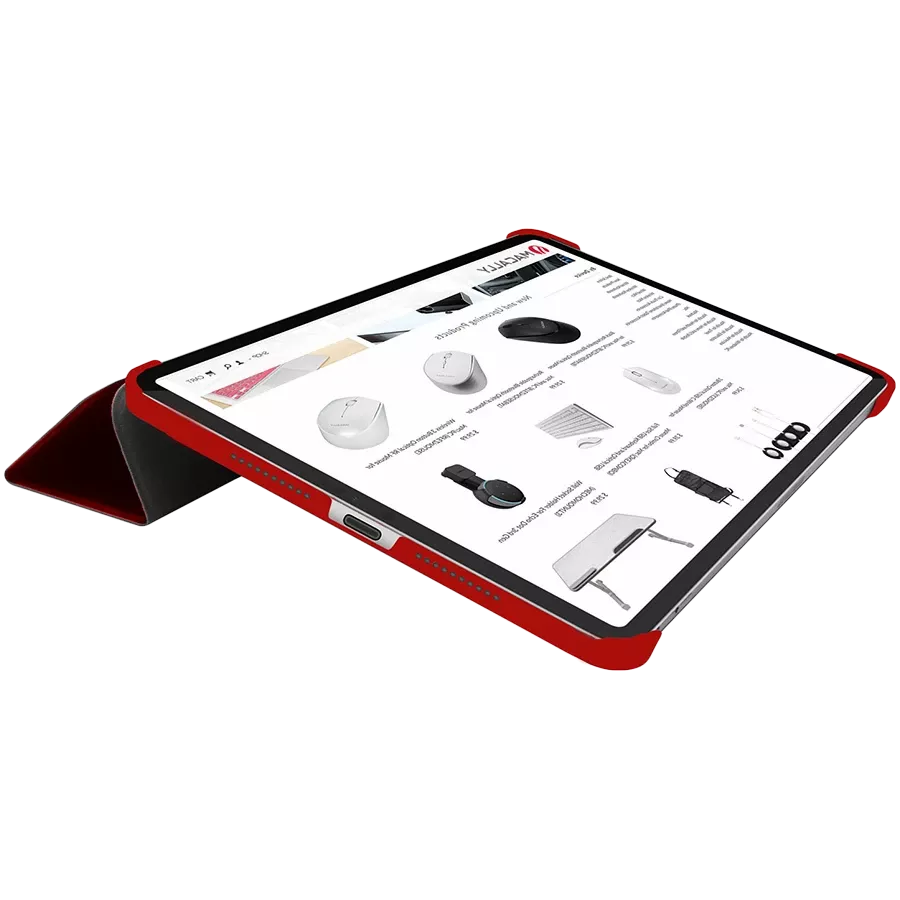 Обложка Smart Folio MACALLY Bookstand  Красная для iPad mini (6-го поколения) — Изображение №3
