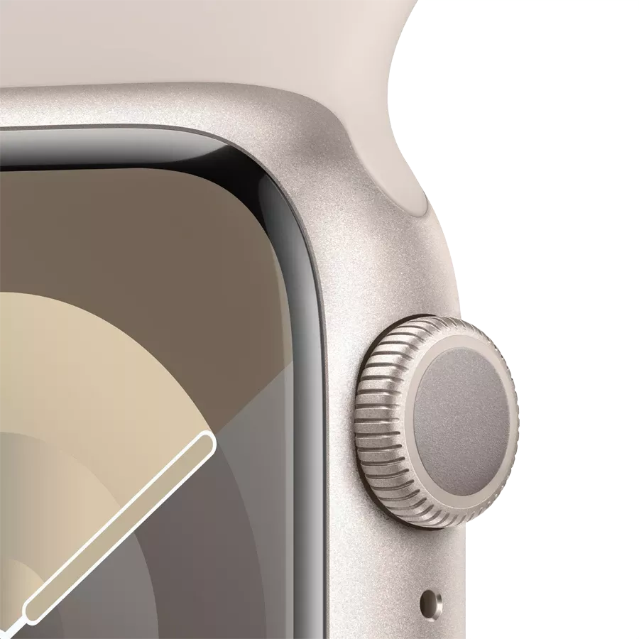 Apple Watch Series 9 GPS  Starlight Sport Band, S/M, 41mm, Starlight — Image №3