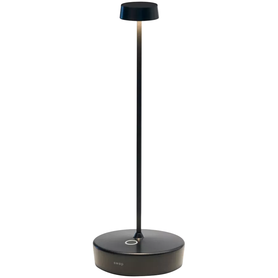 ZAFFERANO SWAP TABLE LAMP 100x290mm. MATT TITANIUM 2.0W LED 22/27/3000K- 5Vdc max 2A-IP65 — Изображение №1