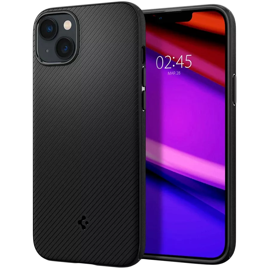 Чехол SPIGEN SGP MagArmor MagFit с MagSafe Матовый чёрный для iPhone 14 — Изображение №1