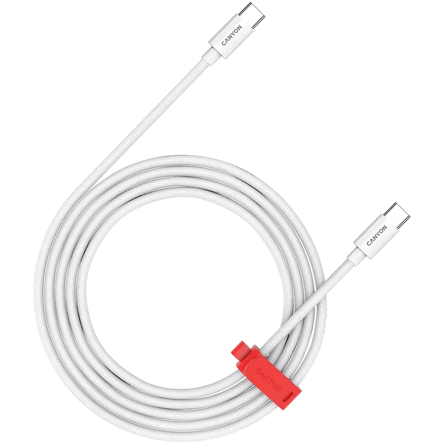 Power delivery USB-C Cable CANYON, 2 m, White — Image №1