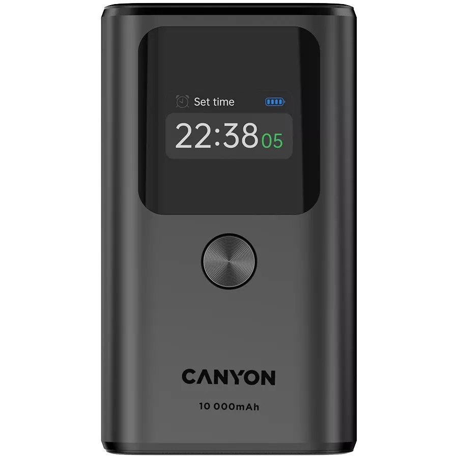 CANYON OnPower 130 Power Bank, 10000 mAh, Σκούρο Γκρι — Εικών №1