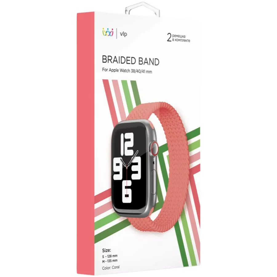 Ремешок VLP Woven nylon strap для Apple Watch 38/40/41 Коралловый — image №2