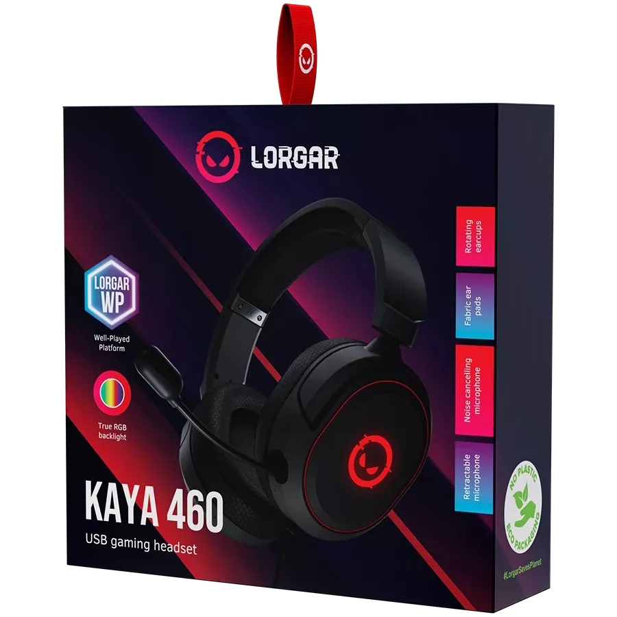 Наушники LORGAR Kaya 460 Gaming RGB USB Black (LRG-GHS460) — Изображение №6