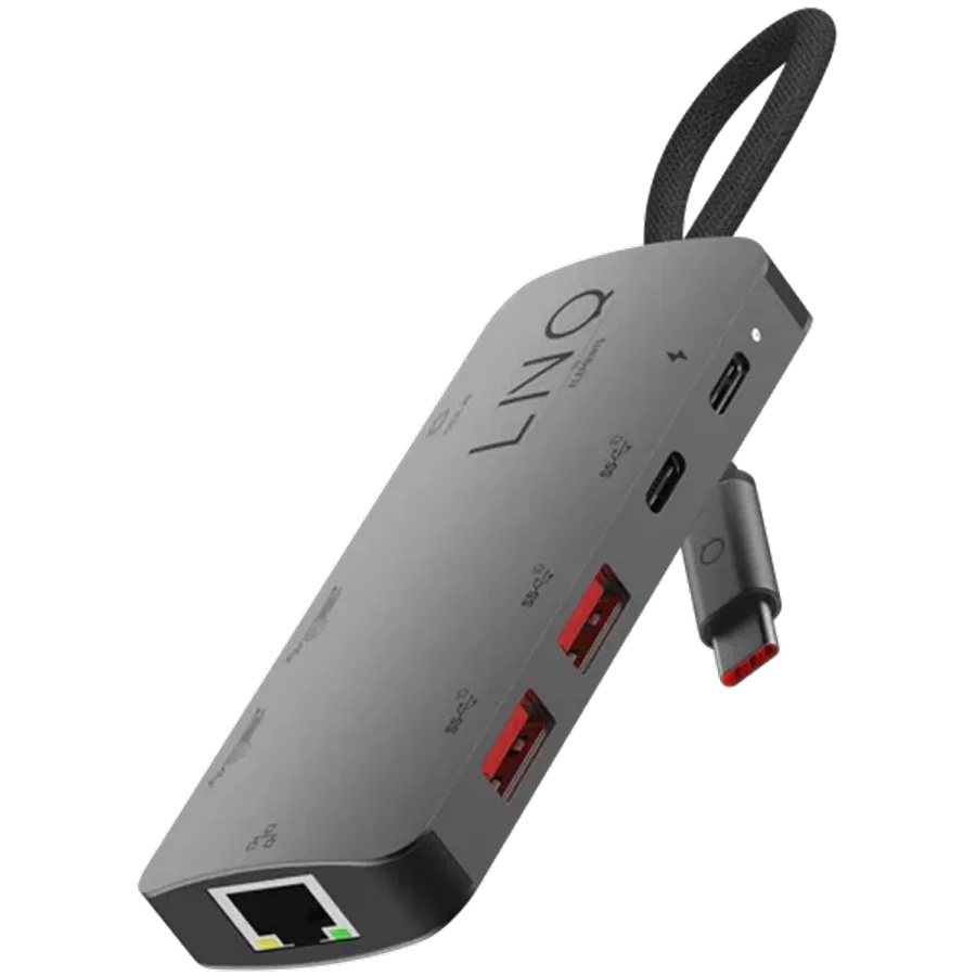 Multiport Adapter LINQ 8in1 8K PRO USB-C Multiport Hub Gray — სურათი №1