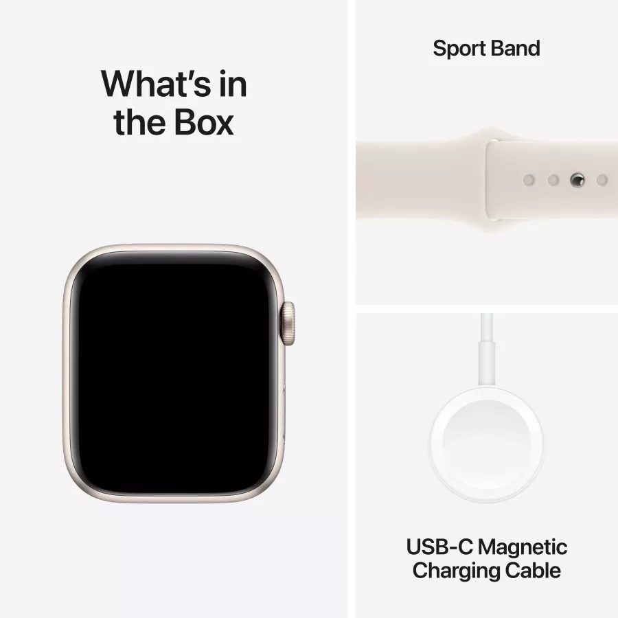 Apple Watch SE GPS Gen.2 (2024)  Starlight Sport Band, S/M, 40mm, Starlight — Image №7