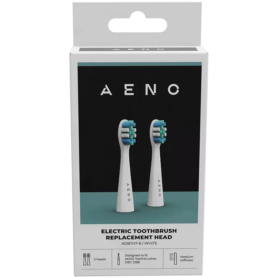 AENO Replacement toothbrush heads for DB7/DB8 toothbrushes, White, Dupont bristles, 2pcs in set — Image №2