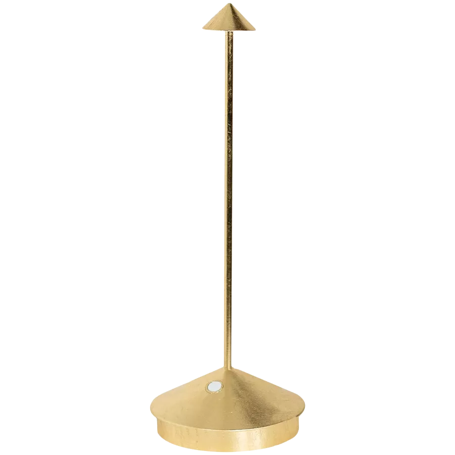 ZAFFERANO PINA PRO TABLE LAMP 105x290mm. WHITE GOLDEN LEAF 2.2W LED 173lm. — Image №1