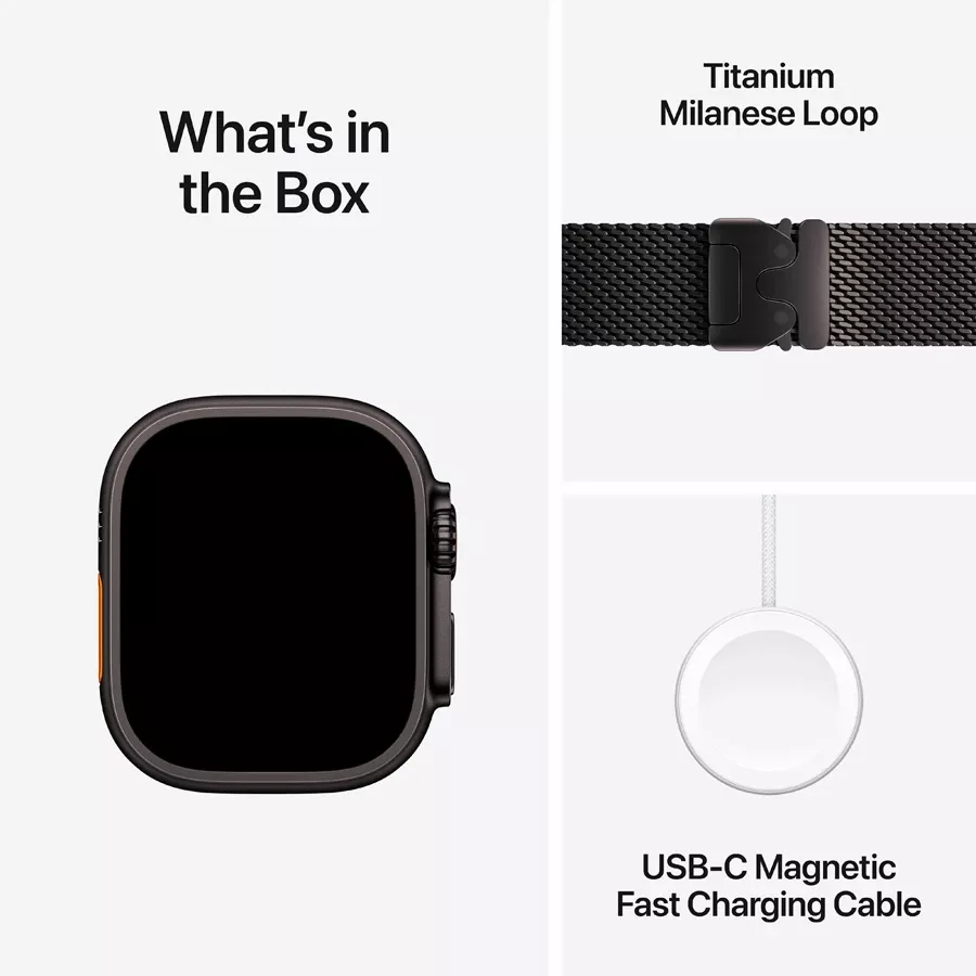 Apple Watch Ultra 2 2024  Black Titanium Milanese Loop, Medium, 49mm, Black Titanium — Image №9