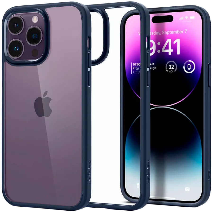 Чохол SPIGEN SGP Ultra Hybrid  Темно-синій для iPhone 14 Pro — Зображення №3