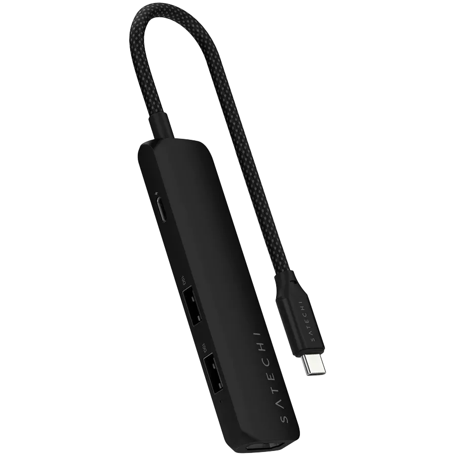 SATECHI  Slim 4 Multiport  Multiport Adapter  Black — Image №1