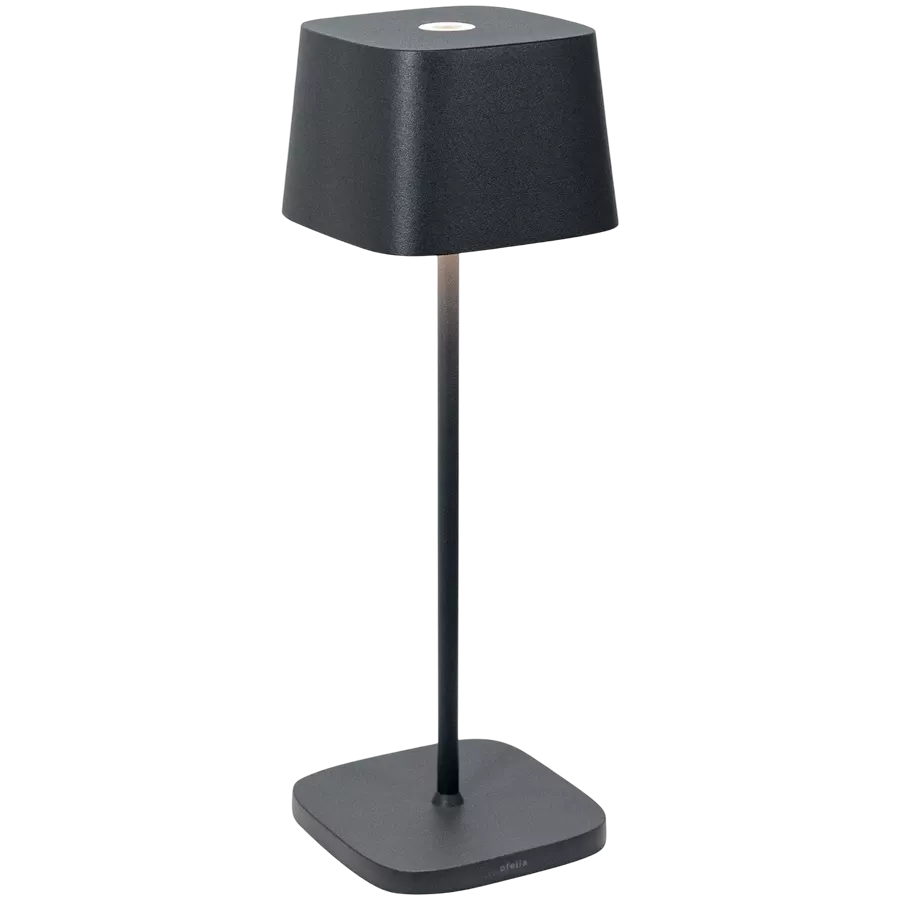 ZAFFERANO OFELIA PRO TABLE LAMP 100x100x290mm. PAINTED DARK GREY 2.2W LED 131-150lm. — Image №1