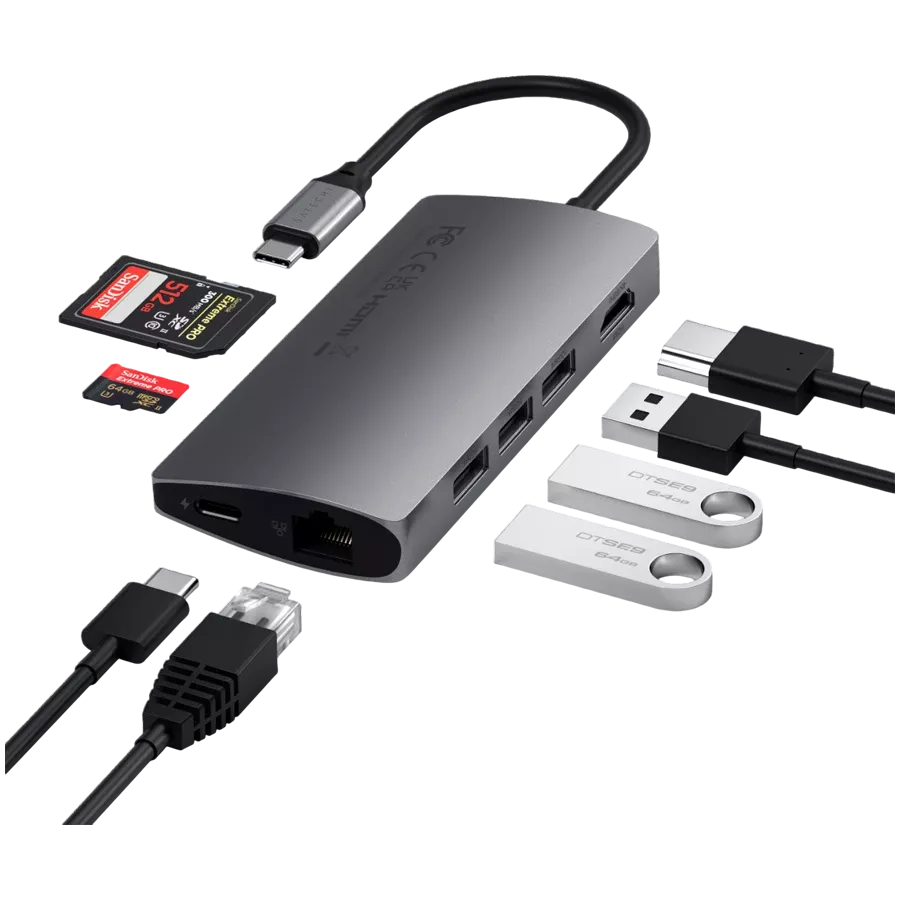 Многопортовый адаптер SATECHI V2 USB-C 4K с Ethernet — Изображение №5