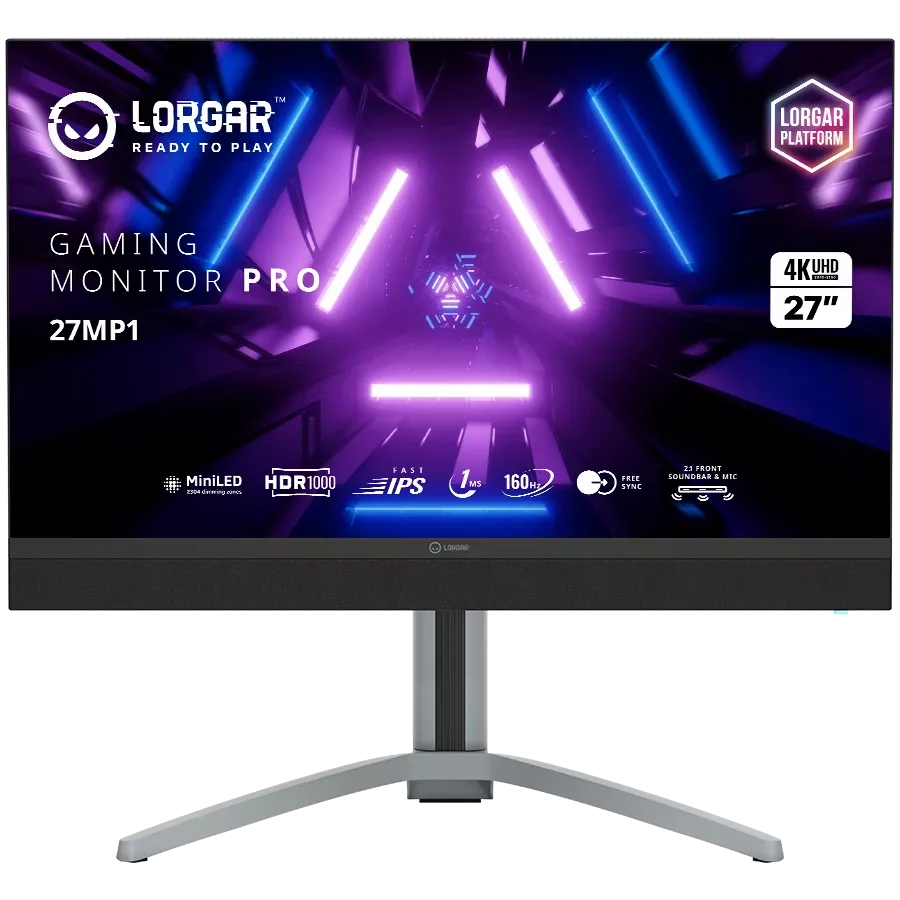 LORGAR Monitor LCD (27", 3840x2160, Fast IPS) Black/Milky Gray — Image №1