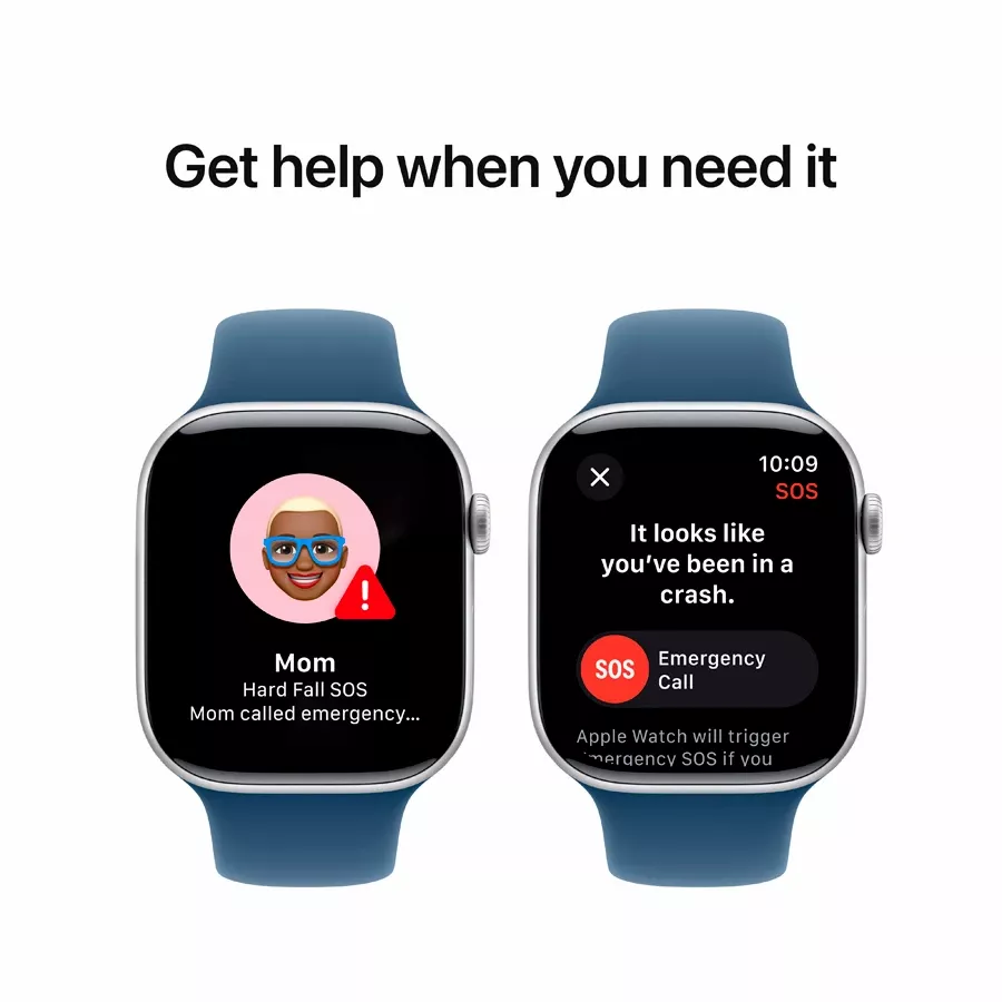 Apple Watch Series 10 GPS  Denim Sport Band, S/M, 42mm, Silver — Image №6