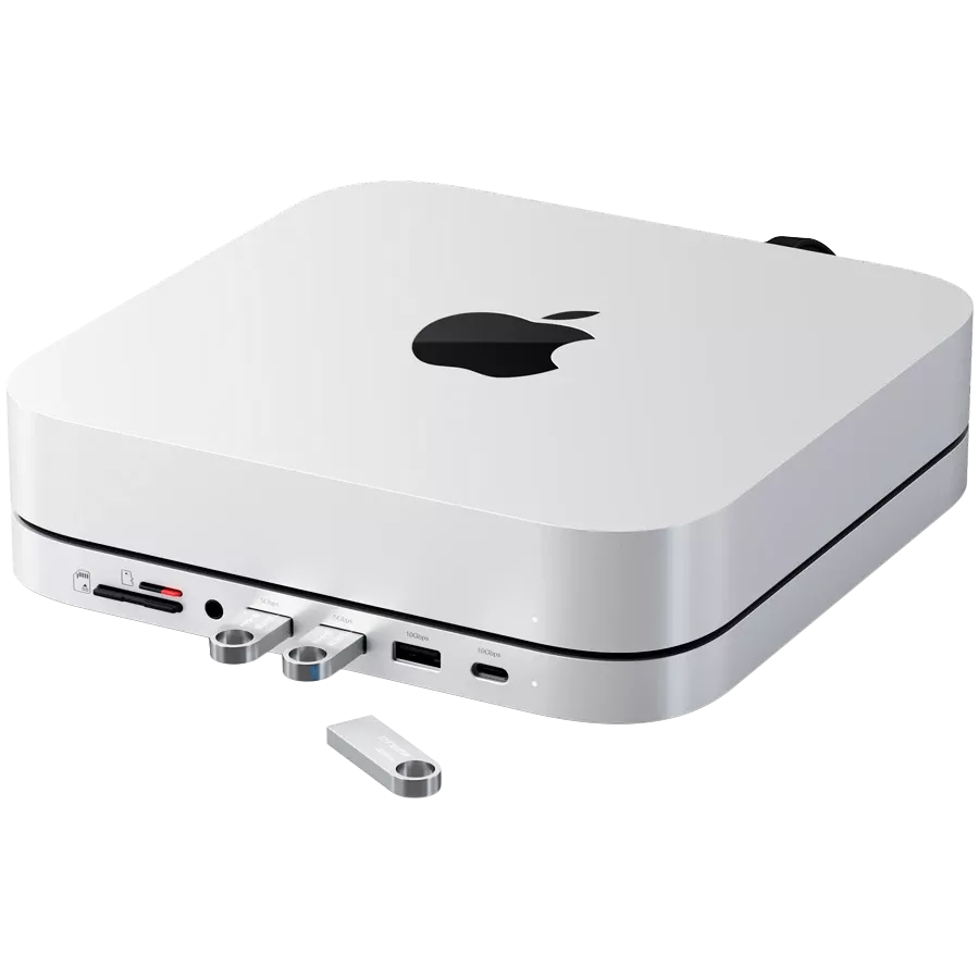 Подставка-док-станция  Satechi Mini Stand & Hub with NVMe SSD Enclosure Silver (ST-GMMSHS) — Изображение №7