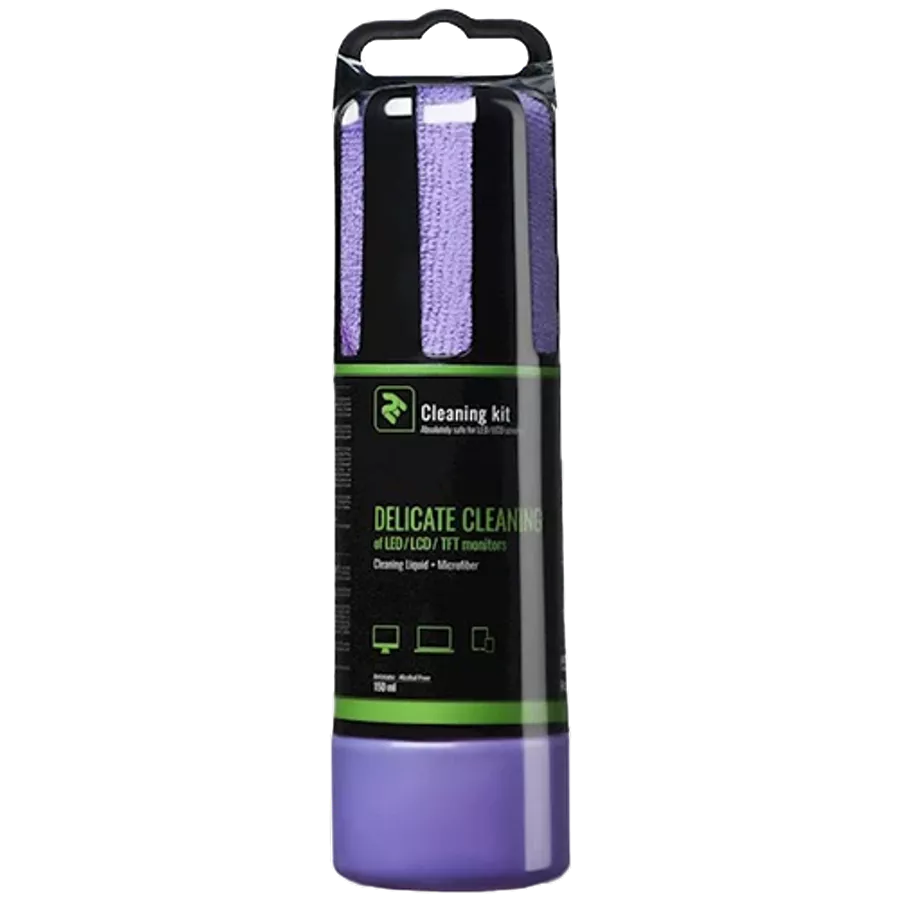 2E Cleaning Kit 150ml Liquid + Cloth for LED / LCD, Violet — Image №1