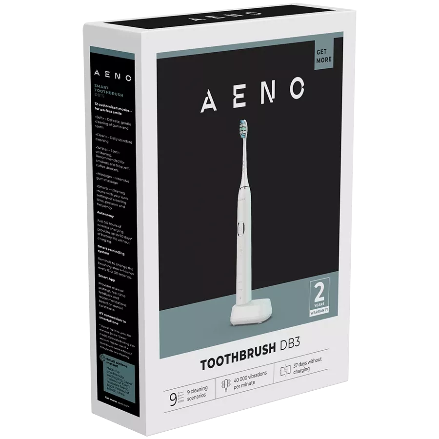 AENO DB3 Toothbrushes, Sonic, White — Image №10