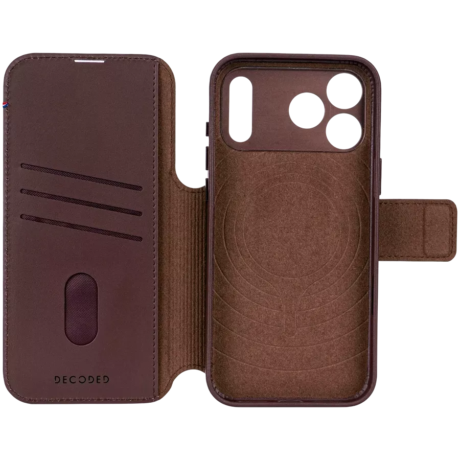 DECODED Wallet Leather Detachable Wallet with MagSafe, Chocolate Brown for iPhone 17 Pro Max — Image №4