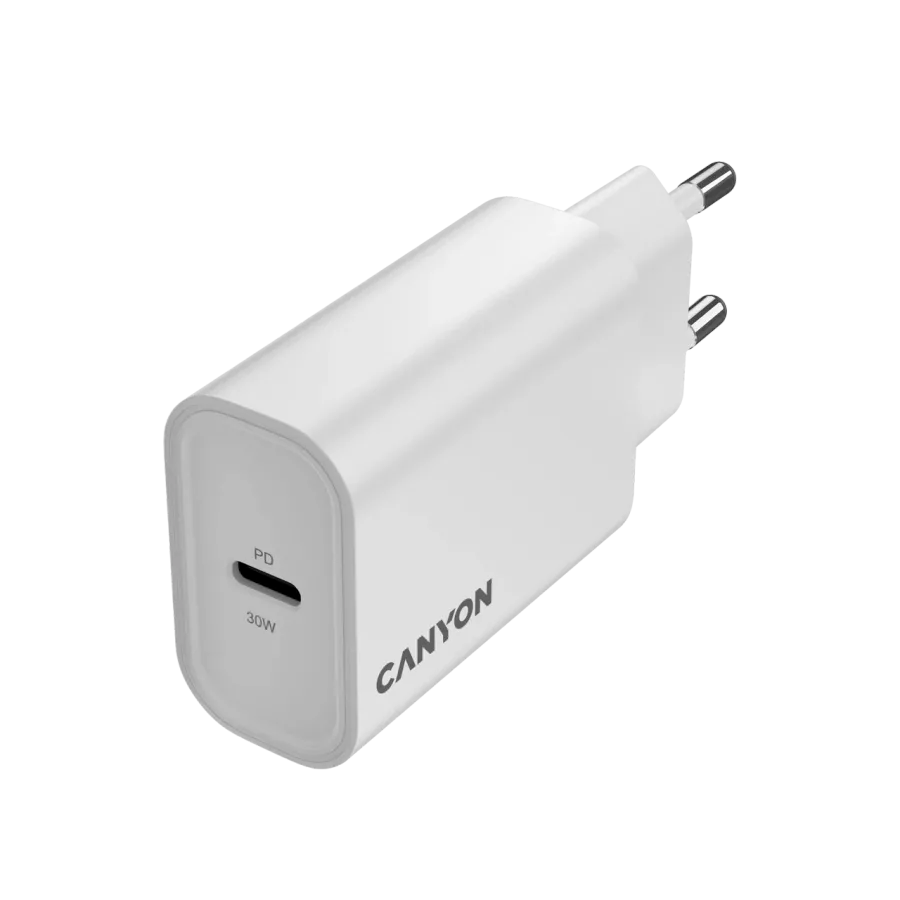 CANYON OnCharge 30CL Power Adapter USB-C, 30 W, White — Image №3