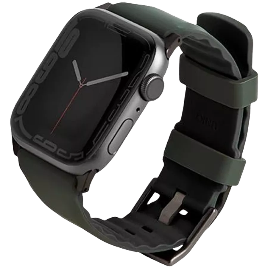 Band UNIQ Linus Airosoft silicone strap for Apple Watch 45/44/42 mm Linus Airosoft Կանաչ for Apple Watch 42/44/45 mm — image №1