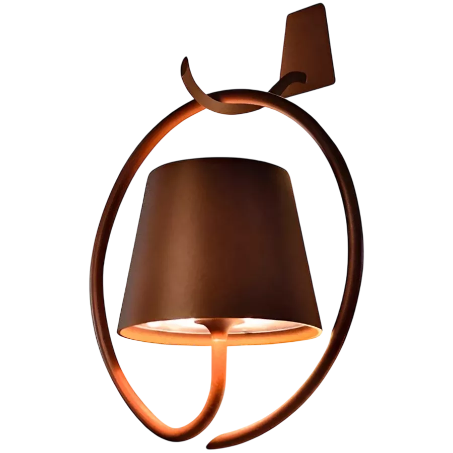 ZAFFERANO POLDINA WALL LAMP WITH HOOK 125x265x200 MATT RUST 2.2W LED 185/203 lm. — Image №1