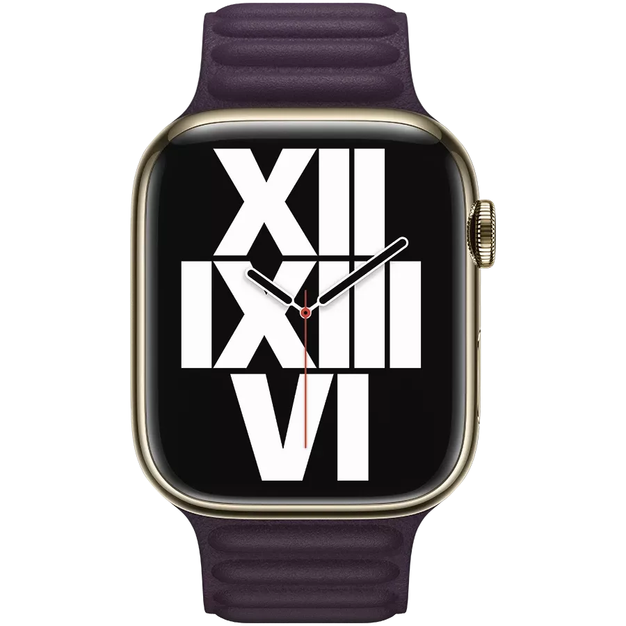 Band APPLE 45mm Leather Link - S/M მუქი ალუბალი — სურათი №3