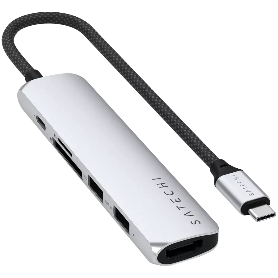 SATECHI  Slim 6 Multiport  Многопортовый адаптер  Серебристый — Изображение №2