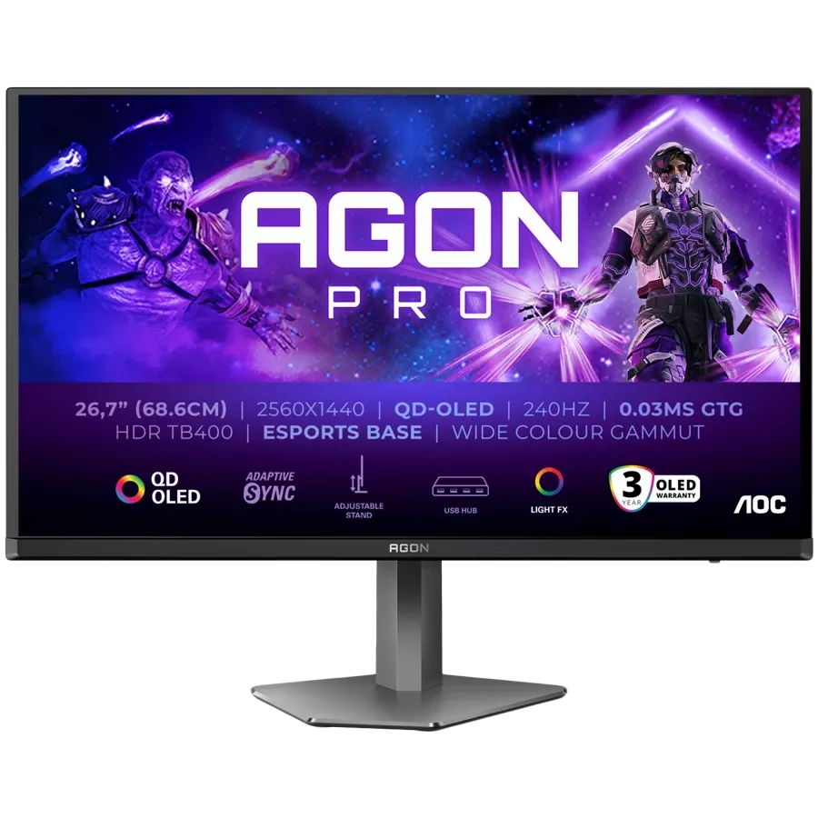 AOC Monitor LED (26.7", 2560x1440, OLED) Dark Gray — Image №1