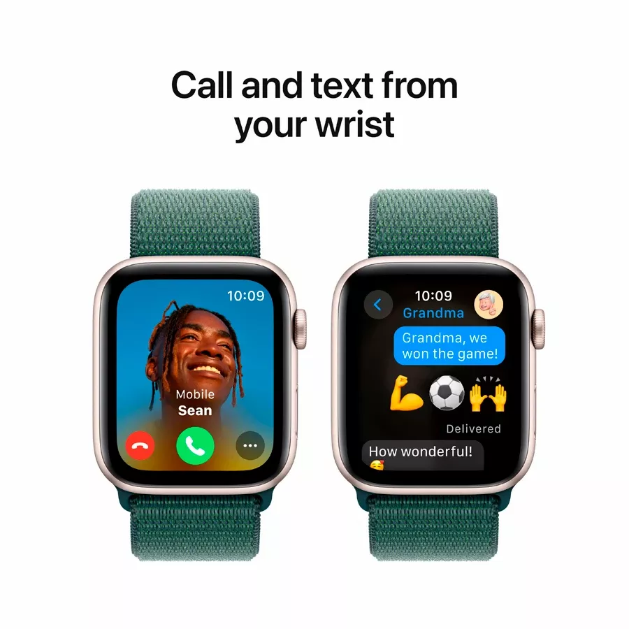 Apple Watch SE GPS Gen.2 (2024)  Lake Green Sport Loop, 40mm, Starlight — Image №4