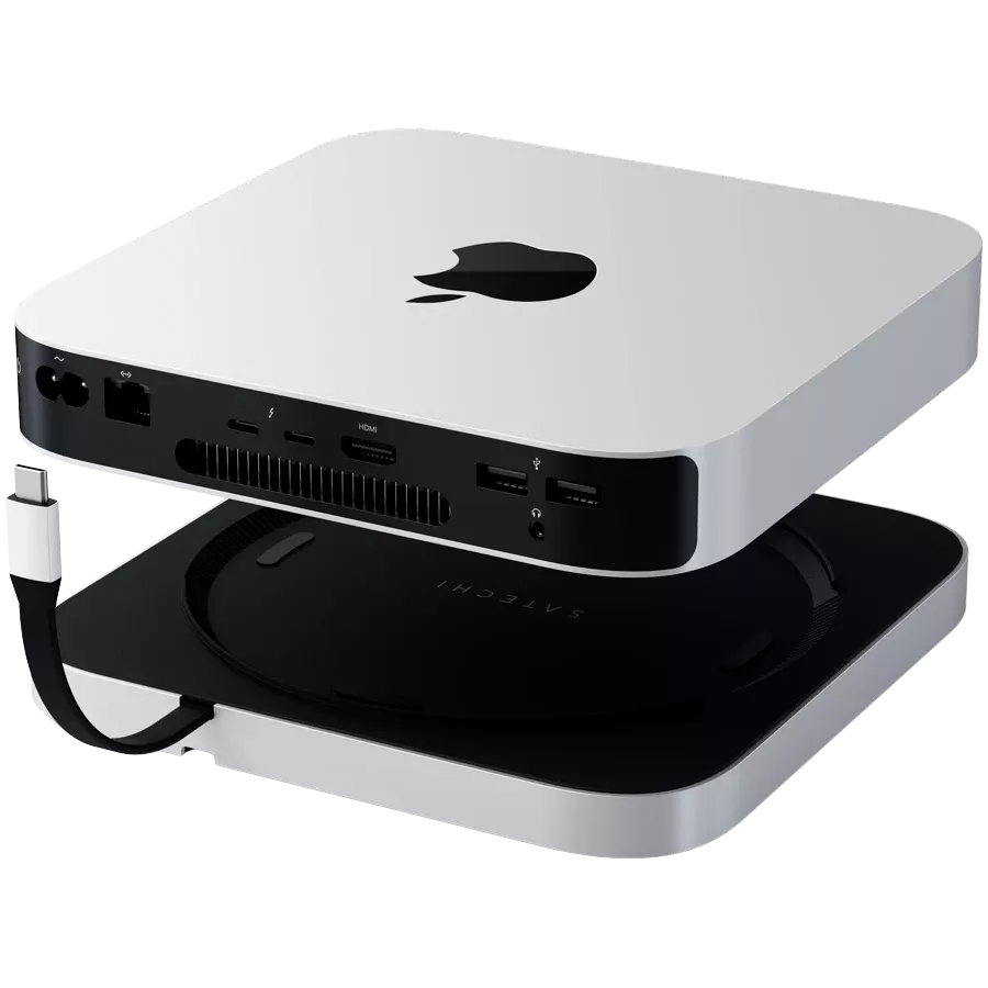 Подставка-док-станция  Satechi Mini Stand & Hub with NVMe SSD Enclosure Silver (ST-GMMSHS) — Изображение №5