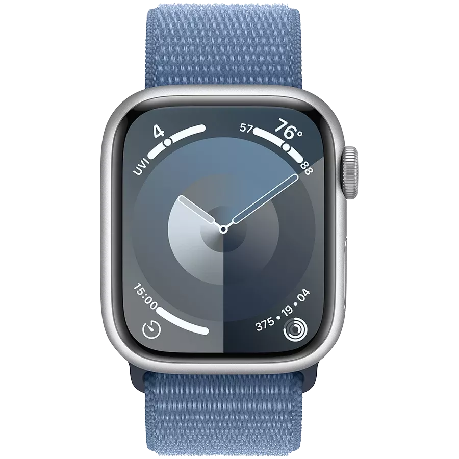 Apple Watch Series 9 GPS  Winter Blue Sport Loop, 41mm, Silver — Image №2