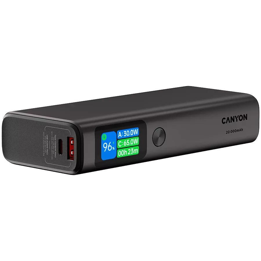 CANYON OnPower 230 Power Bank, 20000 mAh, Σκούρο Γκρι — Εικών №5