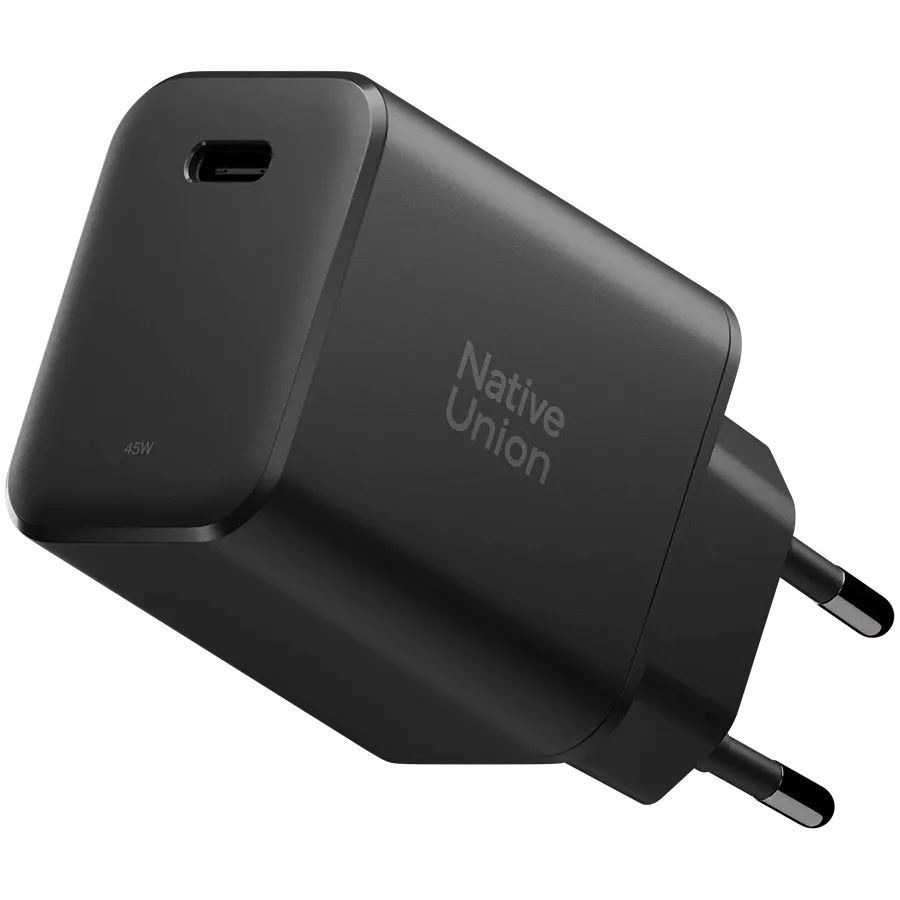 Зарядний пристрій Native Union Fast GaN PD 45W USB-C Port Black (FAST-PD45-BLK-EU) — Зображення №1